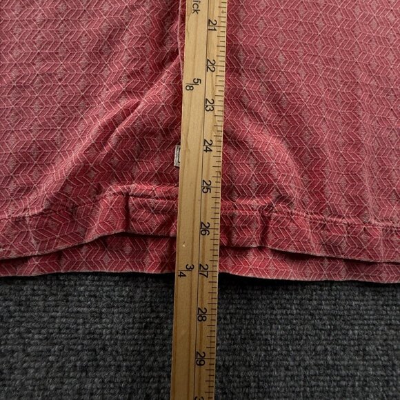 Tommy Bahama Silk Short Sleeve Red Medium Herringbone Hawaiian Beach Button Up - Picture 4 of 15